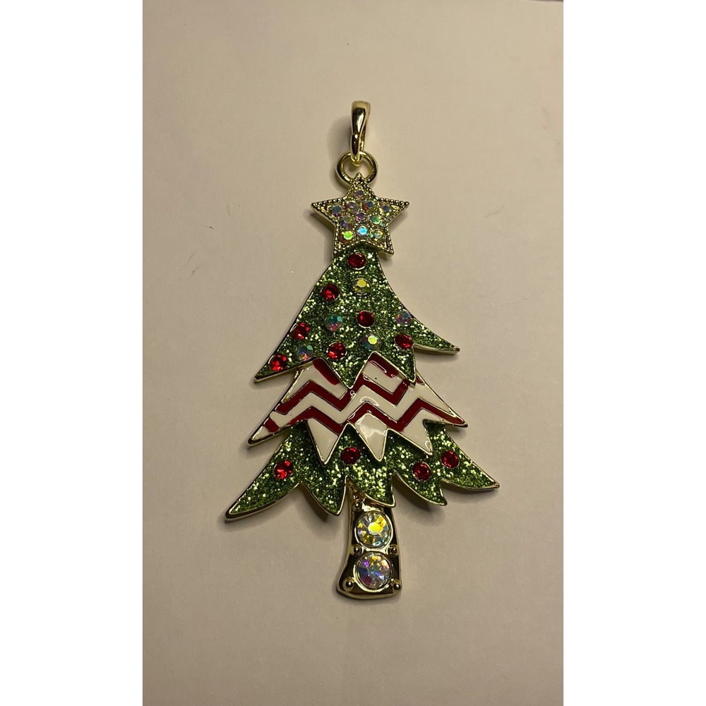NEW KIRKS FOLLY "FANCY DANCE" CHRISTMAS TREE OPEN RING GOLD-TONE CHARM/PENDANT